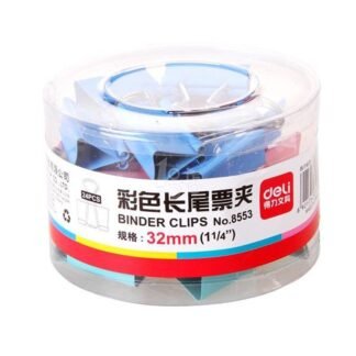 Deli 8553 Color Double Clip - 1-1/4" (24's)