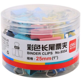 Deli 8554 Color Double Clip - 1" (48's)